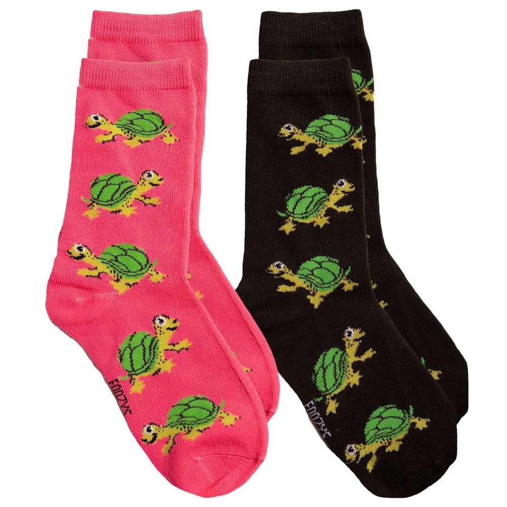 Turtle Reptile Shell Tortoise Animal Turtles Wise 2 Pairs Foozys Women's Socks